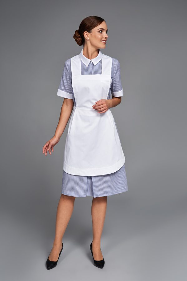 Monique riga blu nera donna grembiule Monique riga blu nera donna grembiule