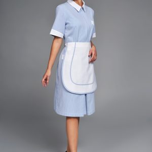 Monique rigato azzurro con grembiule