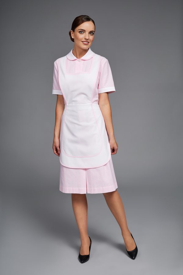 Vestito Iva riga rosa con grembiule Vestito Iva riga rosa con grembiule