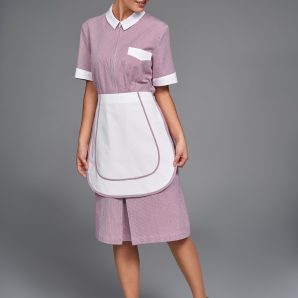 Grembiule Luna rigato bordeaux front