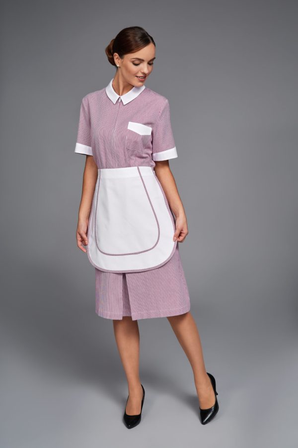 Grembiule Luna rigato bordeaux front Grembiule Luna rigato bordeaux front