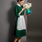 Grembiule-Rosa-vestito-verde