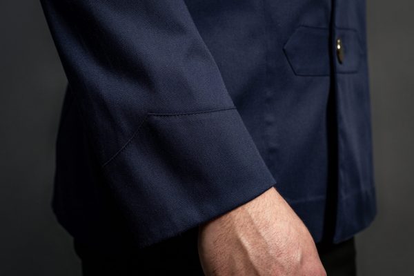 Nathan blue jacket detail Nathan blue jacket detail