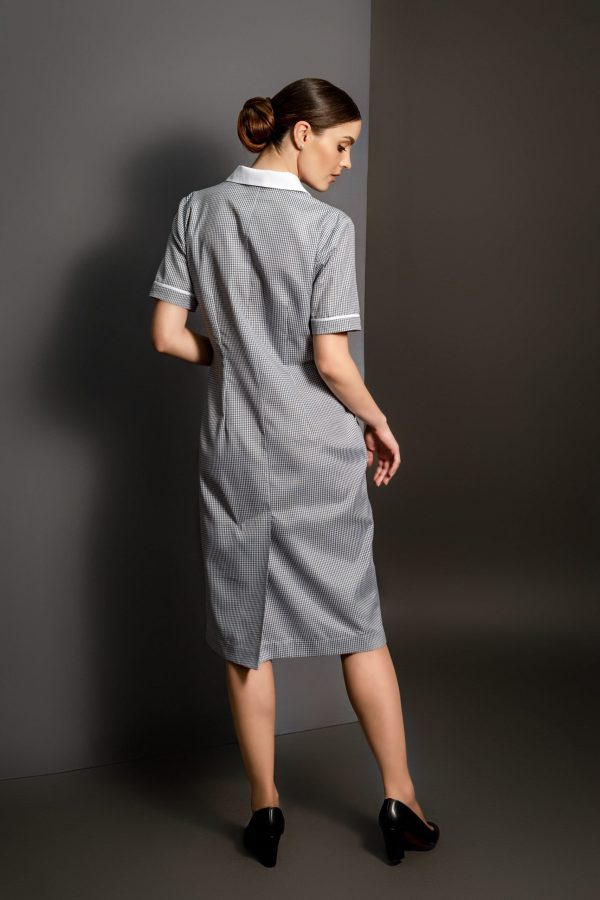 Vestito Evelyn checkgray dietro Vestito Evelyn checkgray dietro