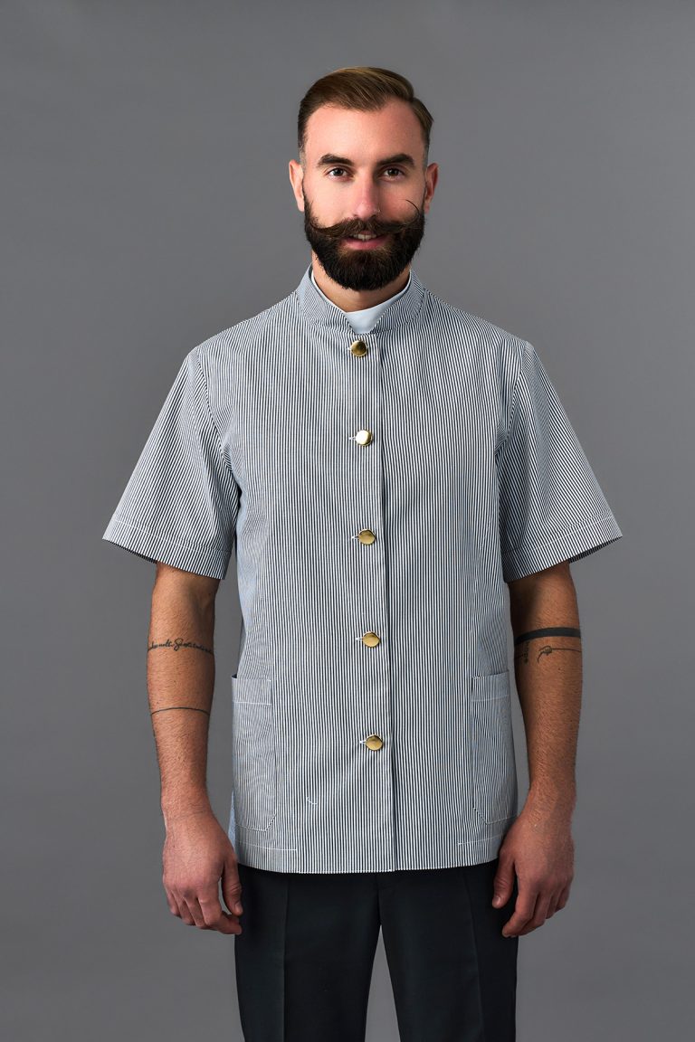 Giacca Greg rigato nero 01