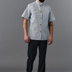Giacca Greg rigato nero 02