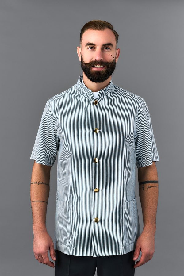 Giacca Greg rigato verde 01
