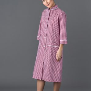 Vestito Antonia quadretto bordeaux 02