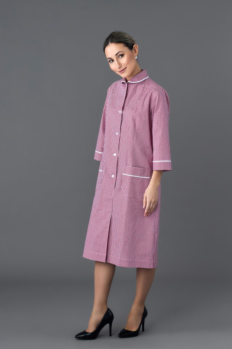 Vestito Antonia quadretto bordeaux 02
