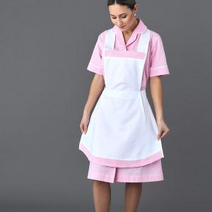 Vestito Antonia rigato rosa 01 con Dina 1