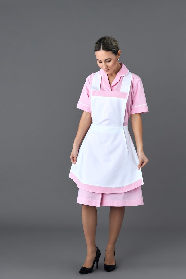 Vestito Antonia rigato rosa 01 con Dina 1 Vestito Antonia rigato rosa 01 con Dina 1