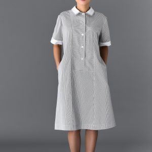 Vestito Jane rigato marrone 02
