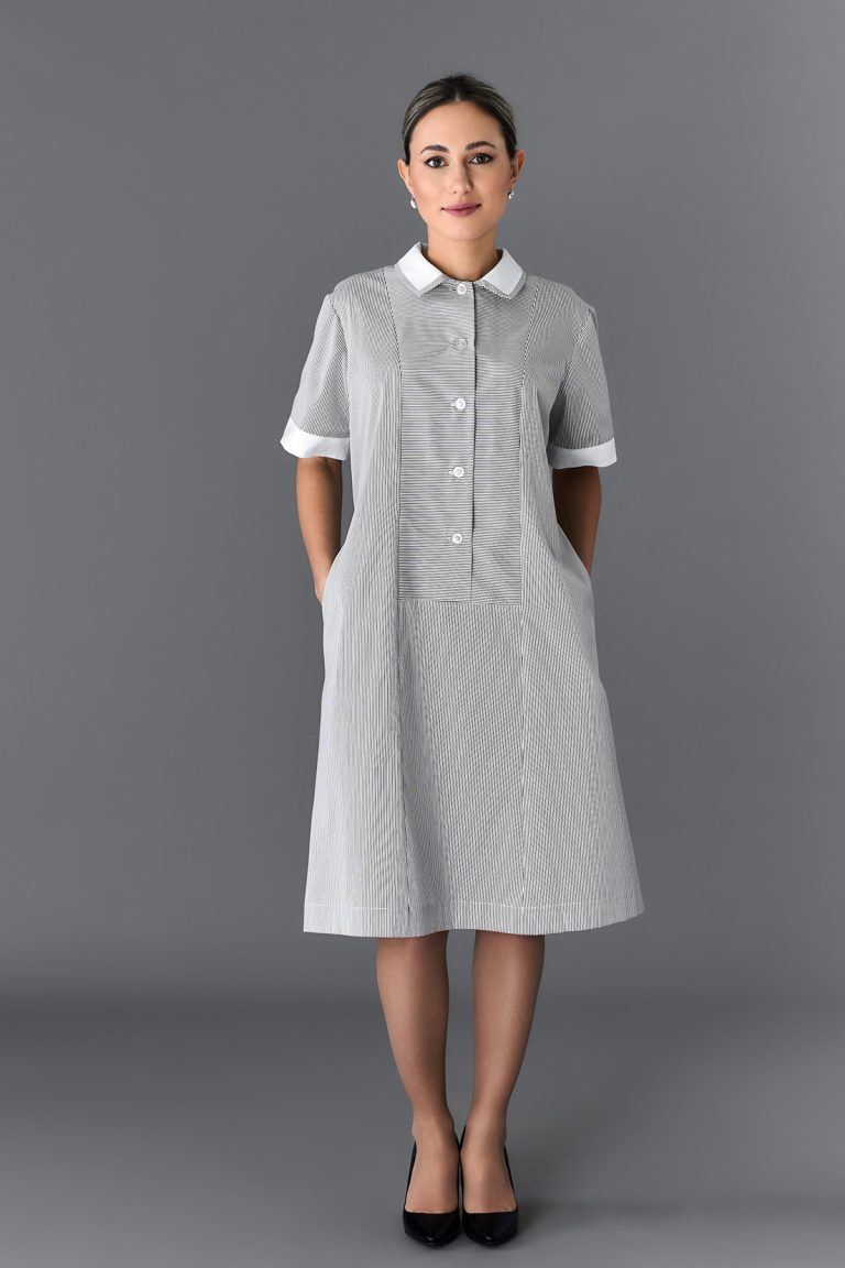 Vestito Jane rigato marrone 02