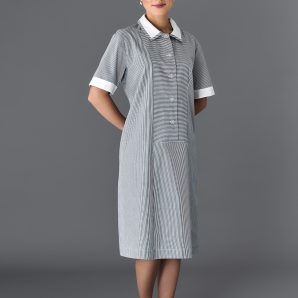 Vestito Jane rigato marrone 04